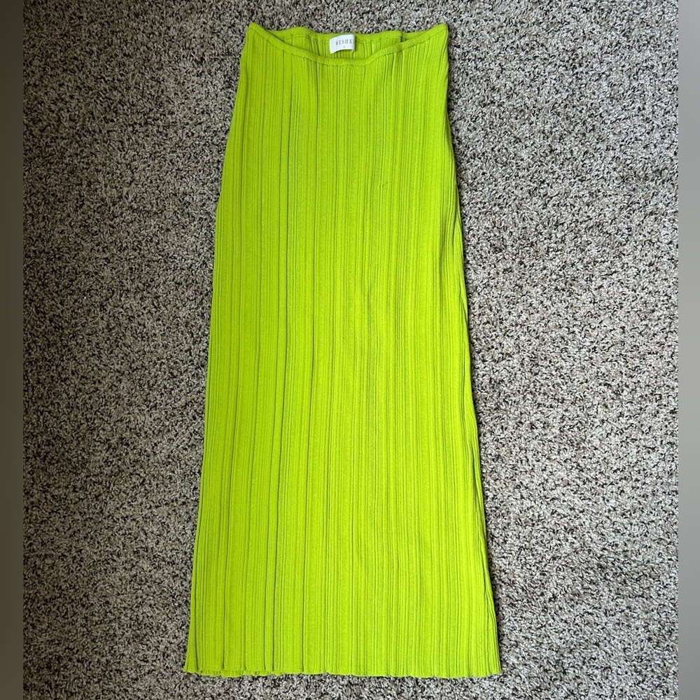 Meshki‎ Lime Ribbed Knit Skirt